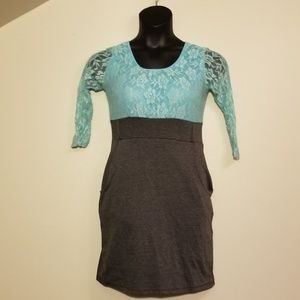 NY Pnotik laced long sleeve midi dress